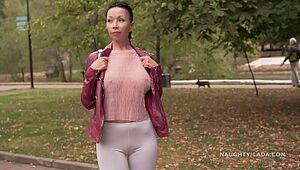 Bony milky cock-squeezing stretch pants and sheer blouseâ€¦ Did you check out my cameltoe ;)?