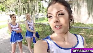 Super hot cheerleaders gang screw with their super-naughty coach
