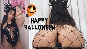 Halloween 2020 - Succubus challenged - Porno horror - Sloppy Talking, Blowjob, Tear up Mounds - Jizz in Throat