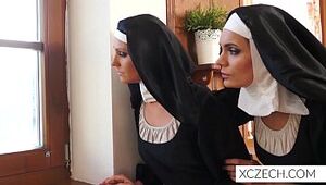 Freaky naughty porno with cathlic nuns and monster