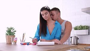 Creampie-Angels.com - Arianna - Boy paints with tongue in twat