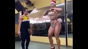 Sport Honey Mother Teaching Bare In Gym