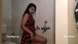 desi school woman alia advani taking bathroom