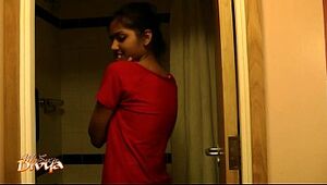sizzling super-sexy indian unexperienced honey divya in bathroom