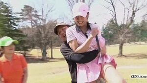 Subtitled uncensored HD Asian golf outdoors exposure