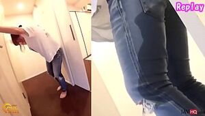 Asian Piss Desperation and Denim Drenching