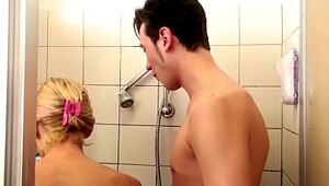 German Step-Mom help Sonny in Douche and Tempt to Shag