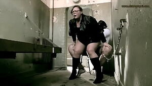 Domme Domina April - Used and abu...d Tears up her gimp in jail