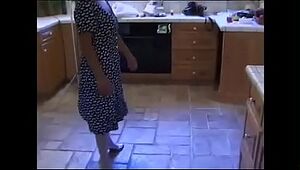 Mommy and Son-in-law on the kitchen - Retro porno