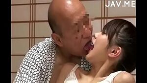 Sweet Chinese female with congenital baps surprises senior guy -