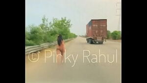 Pinky Bare dare on Indian Highways