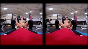 VRConk Puny chick pummeled by ginormous chisel at the gym VR Pornography