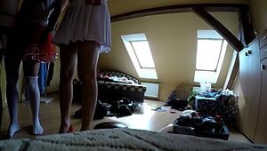 Upskirts in Switching Room, Bare and Switching Clothes, Bottoms Up Spycam Adventures