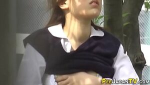Japanese schoolgirl pawing
