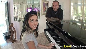 After a piano lesson Stephanie Lash gets sated