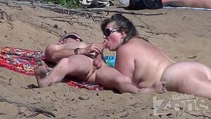 Suck off on a naturist beach