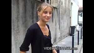 Eighteen years elderly light-haired teenager very first audition